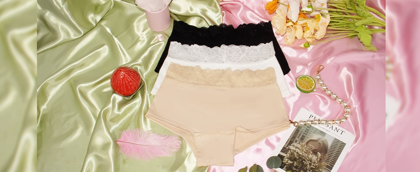 Hibluco Women Underwear Boyshorts Panties Invisible Hipster